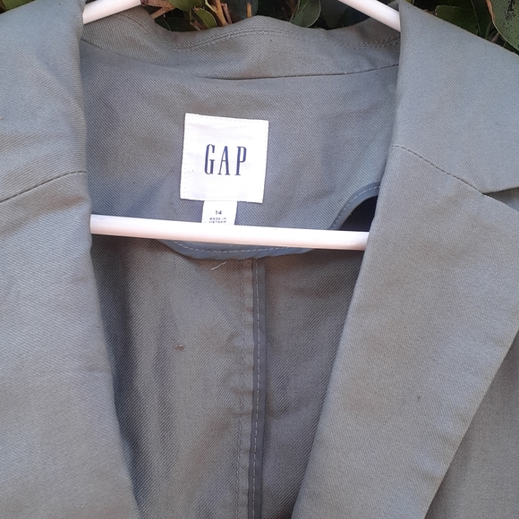 GAP Casual Vintage Palm Khaki Blazer coat sz 14 - Picture 2 of 9